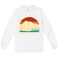 White vintage best uncle ever fist bump funny uncle fathers day Long Sleeve Tee - linhVisuals