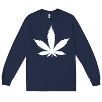 Navy weed leaf in a pocket marijuana cannabis Long Sleeve Tee - linhVisuals