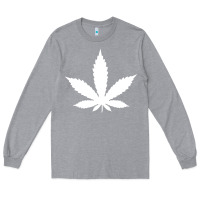 Heather Grey weed leaf in a pocket marijuana cannabis Long Sleeve Tee - linhVisuals