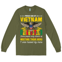 Army Green proud vietnam veteran son gifts raised by my hero veteran day Long Sleeve Tee - linhVisuals