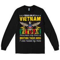 Black proud vietnam veteran son gifts raised by my hero veteran day Long Sleeve Tee - linhVisuals