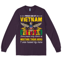 Plum proud vietnam veteran son gifts raised by my hero veteran day Long Sleeve Tee - linhVisuals