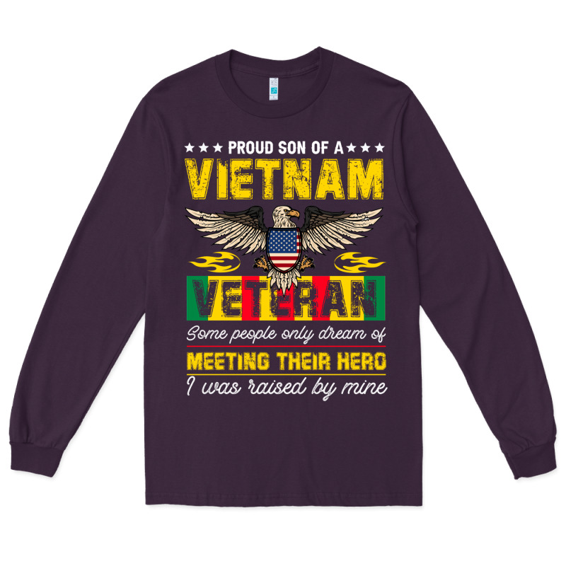 Proud Vietnam Veteran Son Gifts Raised By My Hero Veteran Day Long Sleeve Tee by linhVisuals | Teevron