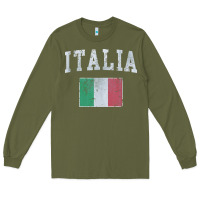 Army Green vintage italia italian flag italy italiano Long Sleeve Tee - linhVisuals