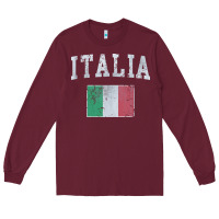 Burgundy vintage italia italian flag italy italiano Long Sleeve Tee - linhVisuals