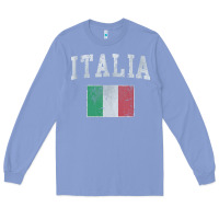 Colony Blue vintage italia italian flag italy italiano Long Sleeve Tee - linhVisuals