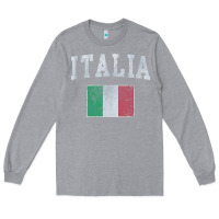 Heather Grey vintage italia italian flag italy italiano Long Sleeve Tee - linhVisuals