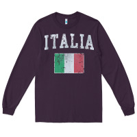 Plum vintage italia italian flag italy italiano Long Sleeve Tee - linhVisuals
