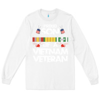 White proud son of a vietnam veteran father's day Long Sleeve Tee - linhVisuals