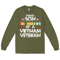 Army Green proud son of a vietnam veteran father's day Long Sleeve Tee - linhVisuals