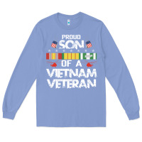 Colony Blue proud son of a vietnam veteran father's day Long Sleeve Tee - linhVisuals