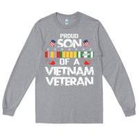 Heather Grey proud son of a vietnam veteran father's day Long Sleeve Tee - linhVisuals