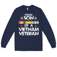 Navy proud son of a vietnam veteran father's day Long Sleeve Tee - linhVisuals