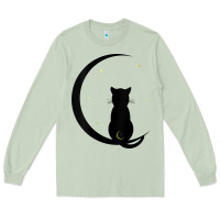 Matcha womens double moon cat Long Sleeve Tee - linhVisuals