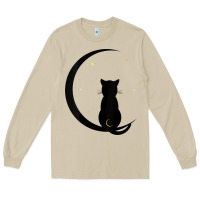 Mushroom womens double moon cat Long Sleeve Tee - linhVisuals