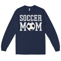 Navy womens soccer mama soccer mom Long Sleeve Tee - linhVisuals