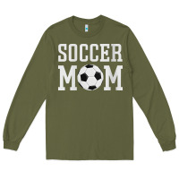 Army Green womens soccer mama soccer mom Long Sleeve Tee - linhVisuals