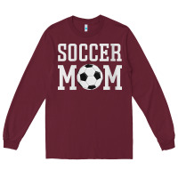 Burgundy womens soccer mama soccer mom Long Sleeve Tee - linhVisuals