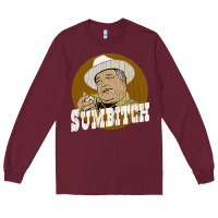 Burgundy sumbitch distressed Long Sleeve Tee - linhVisuals