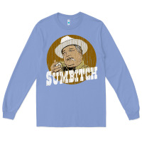 Colony Blue sumbitch distressed Long Sleeve Tee - linhVisuals