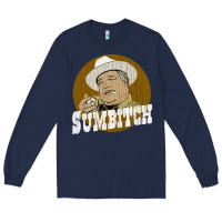 Navy sumbitch distressed Long Sleeve Tee - linhVisuals