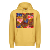 Antique Gold america heart Premium Hoodie - Artiststas