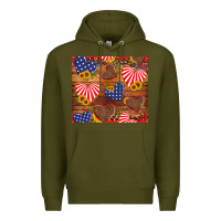 Army Green america heart Premium Hoodie - Artiststas