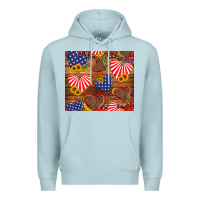 Blue Mist america heart Premium Hoodie - Artiststas