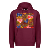 Burgundy america heart Premium Hoodie - Artiststas