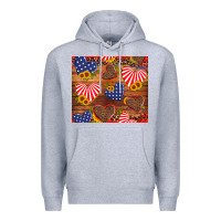 Heather Grey america heart Premium Hoodie - Artiststas