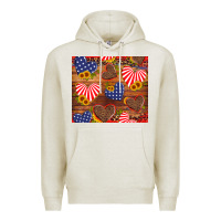Oatmeal Heather america heart Premium Hoodie - Artiststas