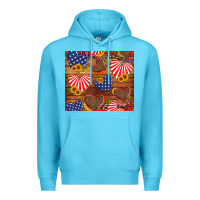 Ocean Blue america heart Premium Hoodie - Artiststas