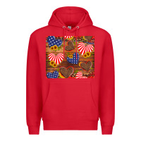 Red america heart Premium Hoodie - Artiststas