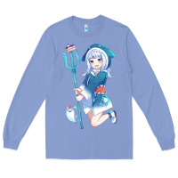 Colony Blue Gawr Gura Long Sleeve Tee - linhVisuals