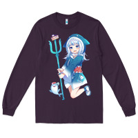 Plum Gawr Gura Long Sleeve Tee - linhVisuals