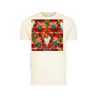 Vintage Arctic bull skull cactus seamless pattern Vintage Tee - BundleAndBundleShop