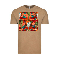 Bull Skull Cactus Seamless Pattern Vintage Tee | Teevron