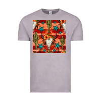 Vintage Zinc bull skull cactus seamless pattern Vintage Tee - BundleAndBundleShop