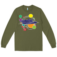 Army Green retro graphic design   frank lloyd wright Long Sleeve Tee - linhVisuals