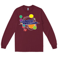 Burgundy retro graphic design   frank lloyd wright Long Sleeve Tee - linhVisuals
