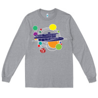 Heather Grey retro graphic design   frank lloyd wright Long Sleeve Tee - linhVisuals