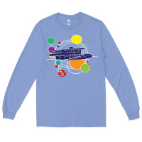 Colony Blue retro graphic design   frank lloyd wright Long Sleeve Tee - linhVisuals
