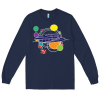 Navy retro graphic design   frank lloyd wright Long Sleeve Tee - linhVisuals