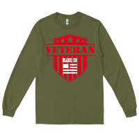 Army Green veteran made in usa   military Long Sleeve Tee - linhVisuals