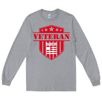 Heather Grey veteran made in usa   military Long Sleeve Tee - linhVisuals
