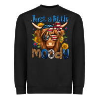 Black just a little moody 4th of july long haired cow Heavyweight Sweatshirt - Jasminsmagicworld