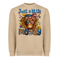 Mushroom just a little moody 4th of july long haired cow Heavyweight Sweatshirt - Jasminsmagicworld