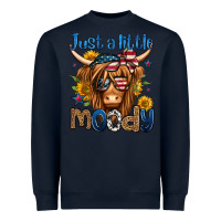 Navy just a little moody 4th of july long haired cow Heavyweight Sweatshirt - Jasminsmagicworld