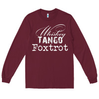 Burgundy wtf in military speak   saying Long Sleeve Tee - linhVisuals