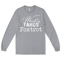 Heather Grey wtf in military speak   saying Long Sleeve Tee - linhVisuals
